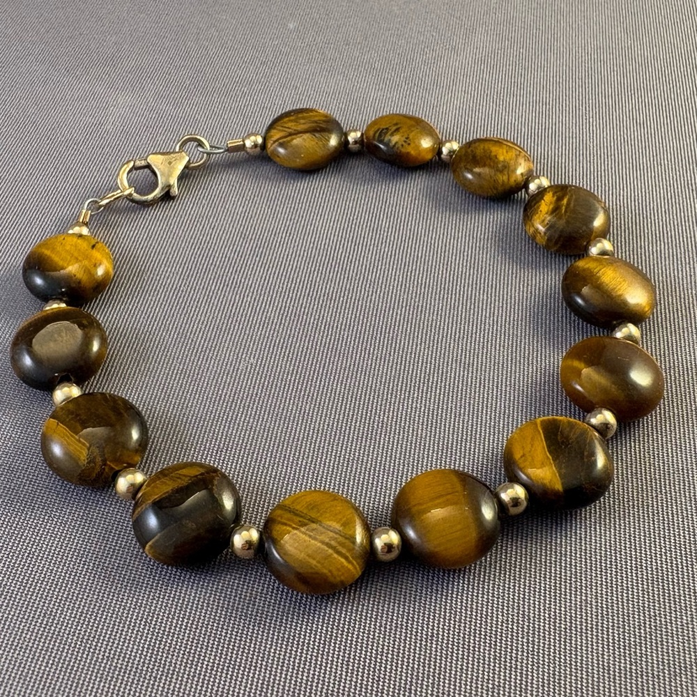 NWT Tiger's Eye and‎ 14K Gold Fill Bracelet 7.5”
